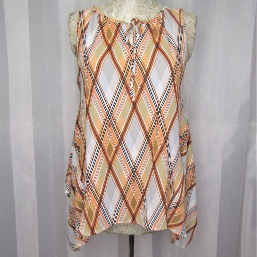 C Label Striped Sleeveless  Top